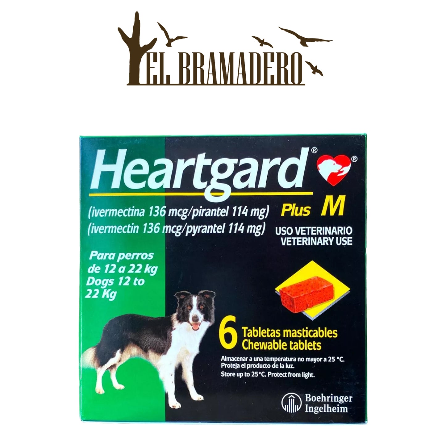 CARDOMEC/HEARTGARD PLUS 12-22K 136MG (VERDE) 6X1TB