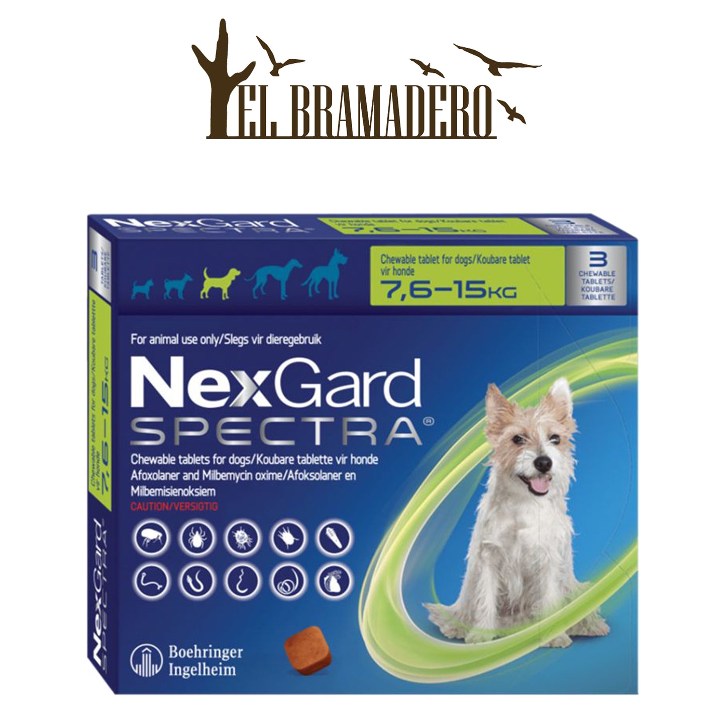 NEXGARD SPECTRA 7.6 A 15 KG 3 TABLETAS